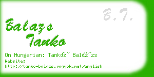 balazs tanko business card